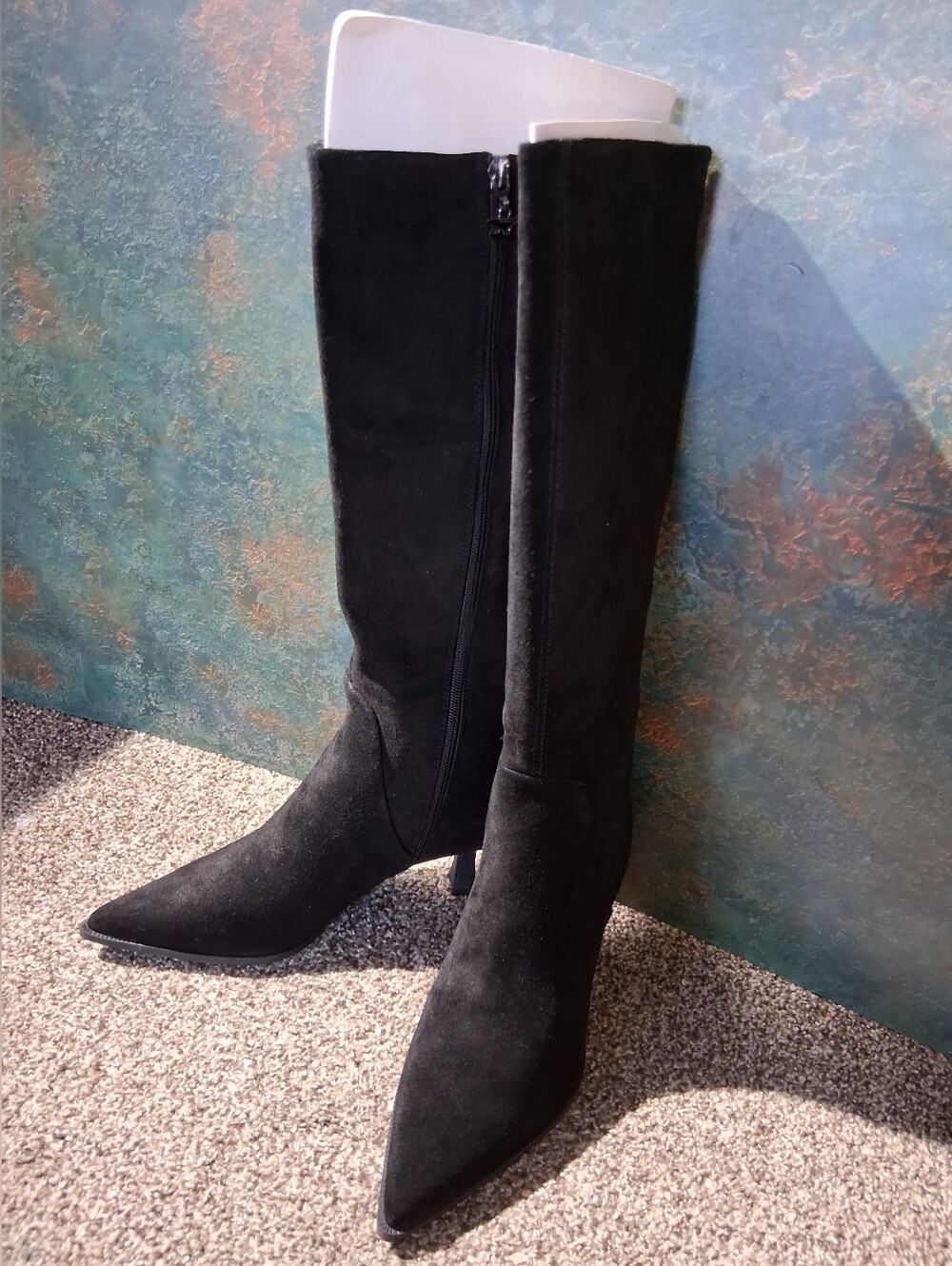 Circus by Sam Edelman Black Suede Knee-High Pointed Toe Boots
